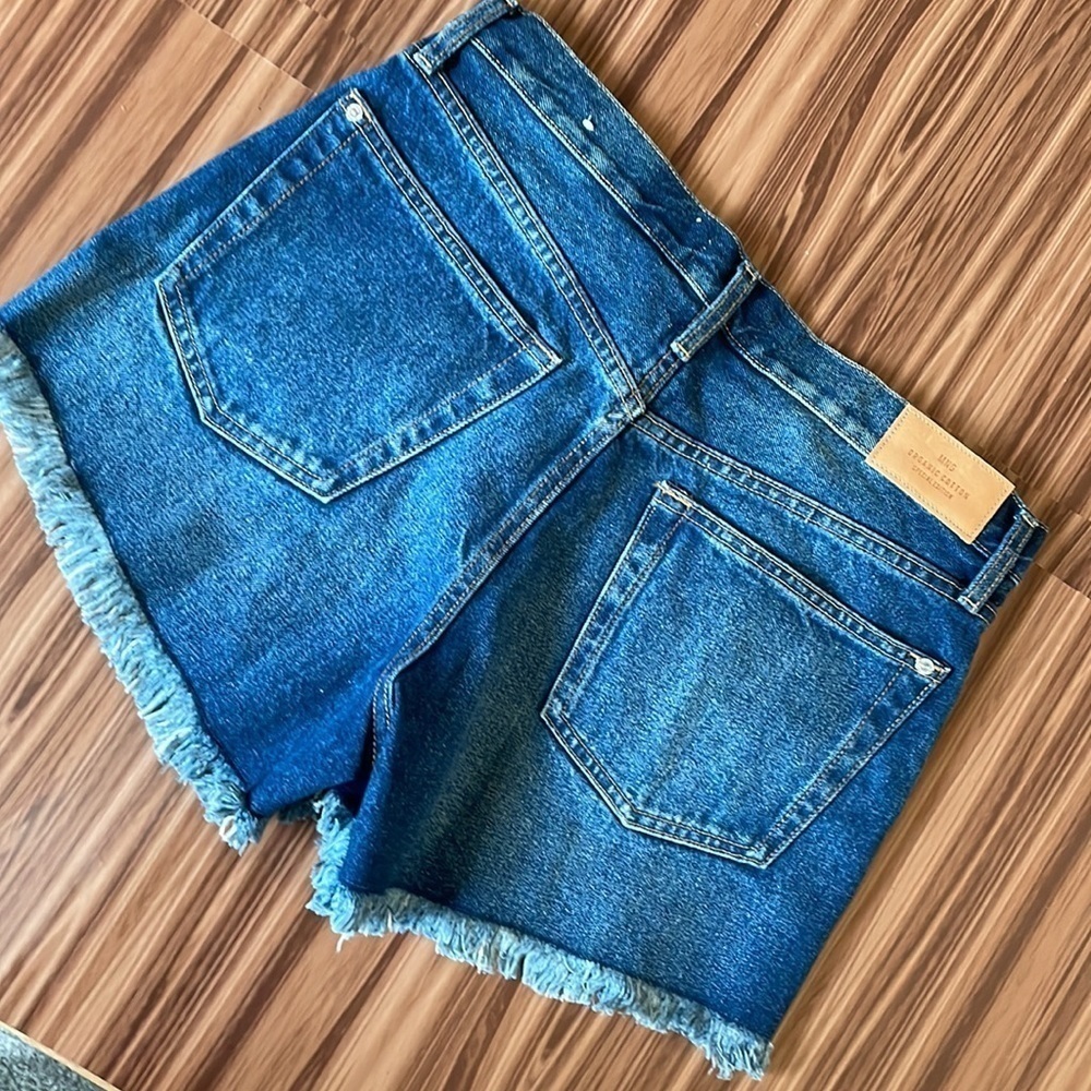 MANGO Organic Cotton Jean Shorts Size 8 - Picture 5 of 9